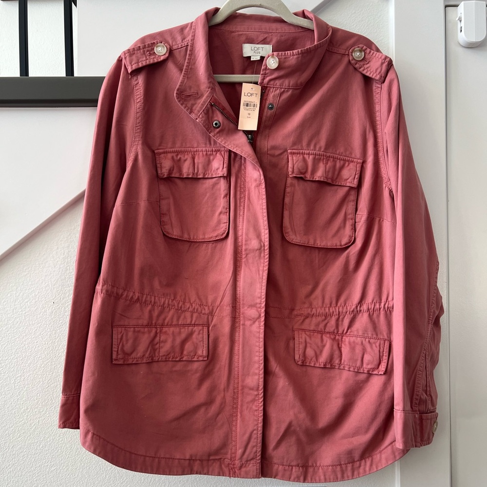 NWT LOFT Women's Pink Utility Jacket